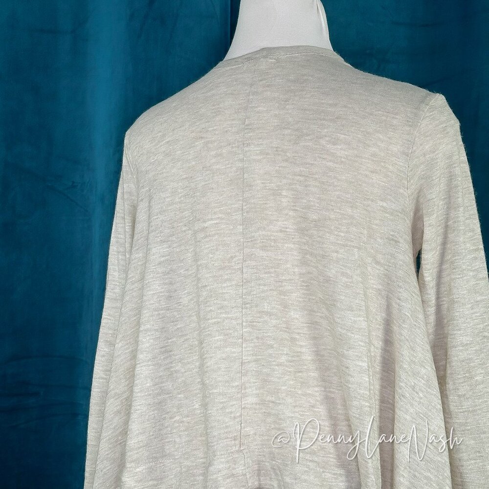 Pursue Draped Open Front Cardigan Sweater Medium M Cream - Picture 10 of 10